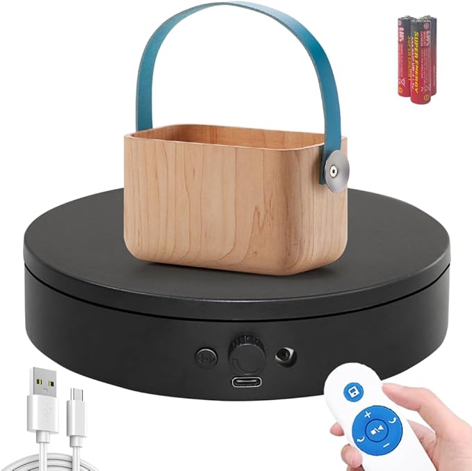 Knob Speed Adjustment Remote Control Motorized Rotating Display Stand 3d scanner Electric Turntable rotating platform for Photography Products Shows,Jewelry,Watch,3D Models,Cake Support AAA