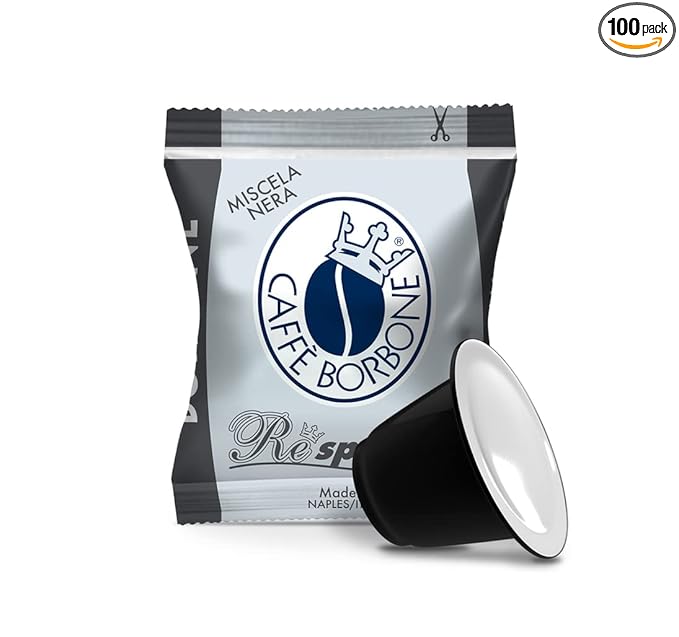 Caffè Borbone Black Blend Nespresso Compatible Espresso Coffee Pods, 100 Count Espresso Pods