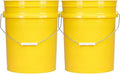 House Naturals 5 Gallon Premium HPDE Plastic Bucket - Made in USA Food Grade Storage Container, BPA Free All Purpose Pail (2, Yellow)