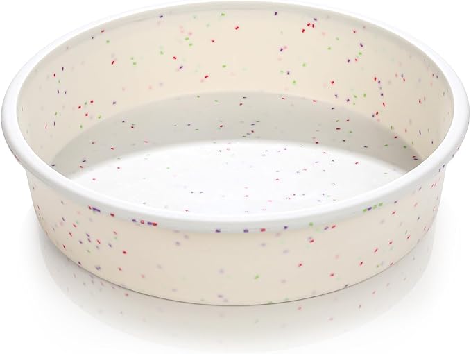 Vinino 10 Inch Silicone Round Cake Pan with Metal Reinforced Frame, Nonstick Silicone Springform Pan for Baking Suitable for Making Layers, Cheese & Chocolate Cakes