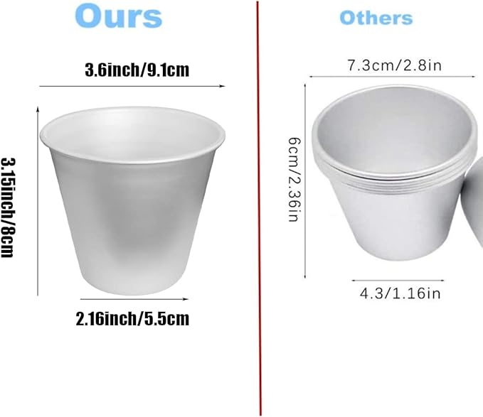 FRIGIIRE 12 Pieces Pudding Molds for Baking Single Muffin Tin Cupcake Tin Ramekins Cups Nonstick Souffle Darioles Mould Aluminum,3.15 inch Height