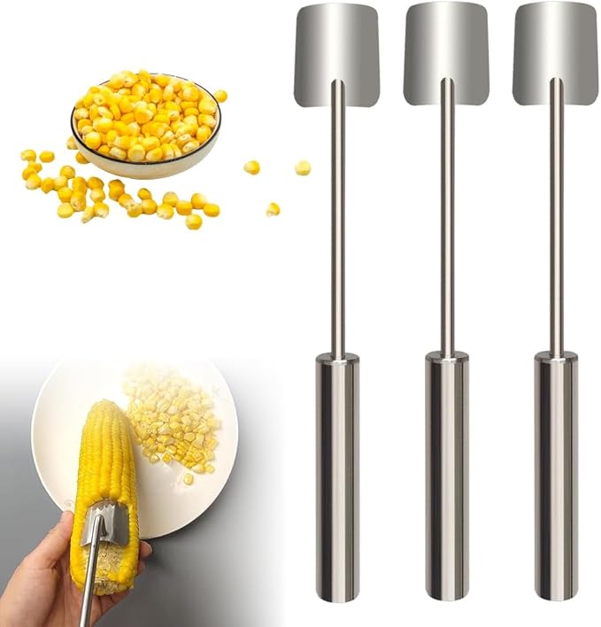 Easy Clean Corn Cob Peeler, 2025 New Corn Peeler for Corn on the Cob, Upgrade Corn Cob Stripper Corn on the Cob Remover, Stainless Steel Corn Stripping Tool for Home Kitchen and Restaurant Chef (3)