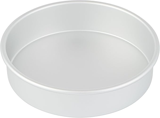 Restaurantware-Met Lux 8 x 2 Inch Straight-Sided Baking Tins, 12 Round Cake Pans - Oven-Ready, Freezable, Anodized Aluminum Round Baking Pans, Greaseproof, For Layer Birthday Cakes