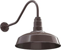 Steel Lighting Co. Gardena Barn Light | Outdoor Wall Mounted | 16" Dome | 23" Gooseneck | Farmhouse Light Made in America | Dark Bronze Exterior/Dark Bronze Interior