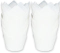 500 pcs Large size White Tulip Baking Cups 2-1/4"(Base diameter) x 4"(Wall height) Greaseproof paper baking cupcake Muffin liners