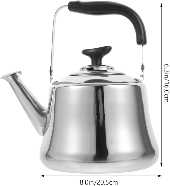 Luxshiny Whistling Tea Kettle: Stainless Steel Boil Water Kettle with Filter for Home and Office Use - 1.5L (Silver)