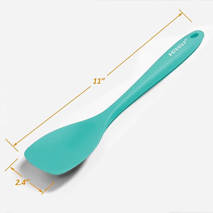 Upgrade Silicone Spatula Spoon Set,VOVOLY Heat Resistant Rubber Spoonula, Seamless Non-Stick Flexible Scrapers for Baking Mixing Tool,3 Pack, Teal