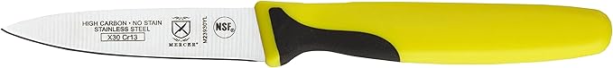 Mercer Culinary Millennia Colors 5-Piece Magnetic Board Set with Yellow Handles, Acacia