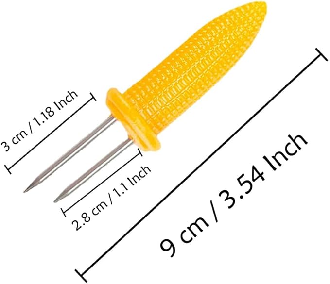 20 Pack 3.54 Inch Large Corn Holders, Stainless Steel Corn on The Cob Holders, Corn on The Grill, Corn on The Cob Skewers with Storage Box for Outdoor BBQ Cooking, A-005