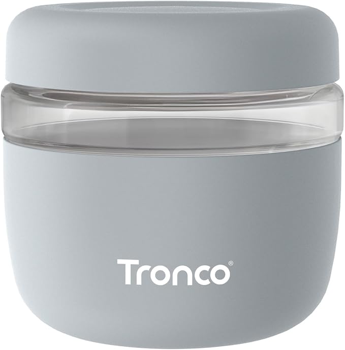 Tronco 24 oz Glass Food Storage Containers with Lids, Airtight, Leak & Spill Proof Glass Lunch Bowls for Meal Prep, Salad, Yogurt, Soup & Stew, Microwave & Dishwasher Safe, BPA-Free, Set of 1