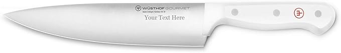 WÜSTHOF Gourmet 16-Piece Knife Block Set, White - With Custom Engraved Chef Knife and/or Faceplate