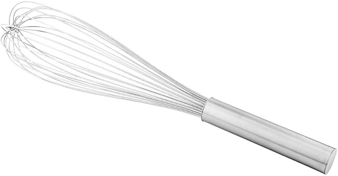 Restaurantware Met Lux 16 Inch x 3 Inch Baking Whisk, 1 With Ergonomic Handle Metal Whisk - Dishwasher-Safe, Corrosion-Resistant, Stainless Steel Whisk For Baking, For Whipping, Baking, Or Cooking