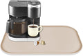 Silicone Coffee Maker Mat with Lip, 24'' x 16'' Heavy Duty Coffee Maker Mat for Countertops, Coffee Tray Fit Under Coffee Machine Appliance Automatic Machines Espresso Accessory, Khaki