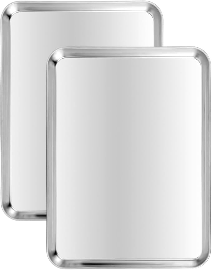 Stainless Steel Baking Sheet Set of 2, Cookie Sheet Baking Sheet Pan (17.5'' x 13'' x 1.1”, 2 Pack)