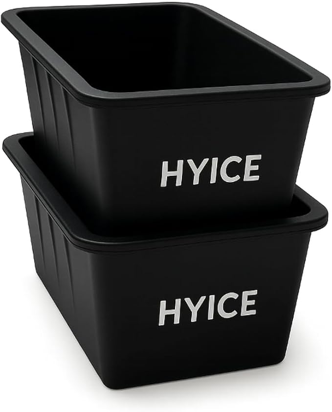 2-Pack 8 lb HYICE Ice Block Mold for Cold Plunge, blocks for cold plunge, Extra Large, ice Bath Accessories, Durable, (Total 16 lb) - Black