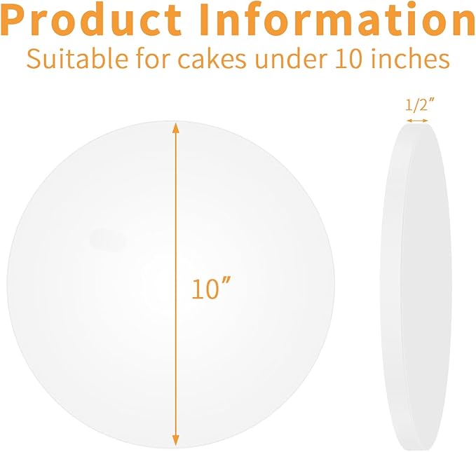 10 Packs Cake Boards 10 Inch Round - Sturdy 1/2" Thick Cake Drum, Cake Base Sturdy Multiple Layers of Corrugated Cardboard for Heavy or Multi Layer Cakes, Pastry, Display (10inch/10pcs)
