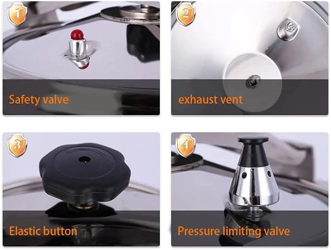 Aluminum Explosion-Proof Pressure Cooker- 7L~15L Capacity- Silver (7L)