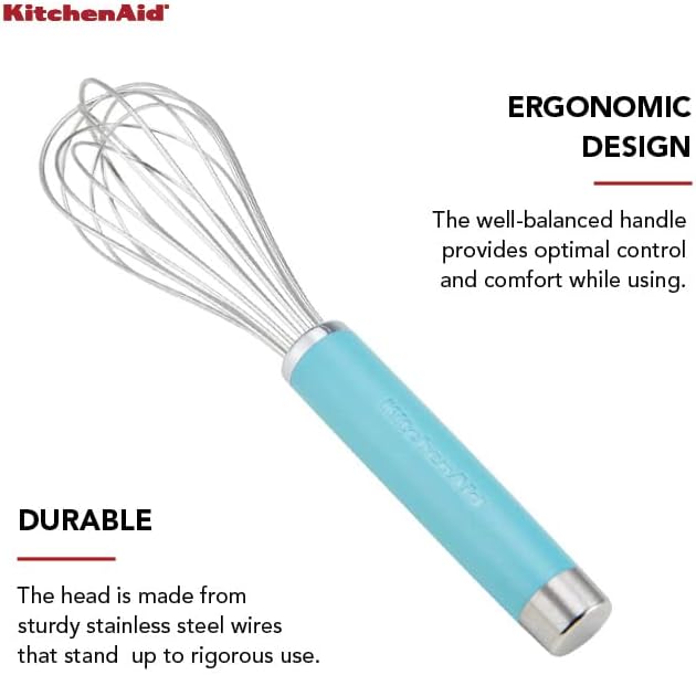 KitchenAid Gourmet Utility Whisk, 10.5-Inch, Matte Aqua Sky