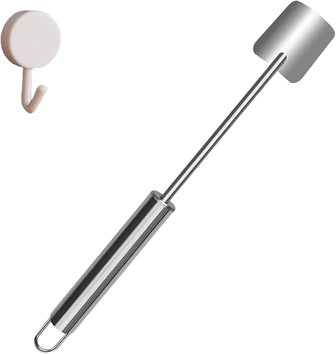 Long Handle Widen Shovel Surface Stainless Steel Corn Cutter with Hook,Corn Cob Stripper Tool,Corn Peeler for Corn on the Cob,Corn on the Cob Remover,Corn Stripper - Silver