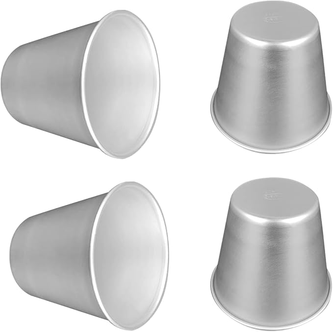 FRIGIIRE 12 Pieces Pudding Molds for Baking Single Muffin Tin Cupcake Tin Ramekins Cups Nonstick Souffle Darioles Mould Aluminum,3.15 inch Height