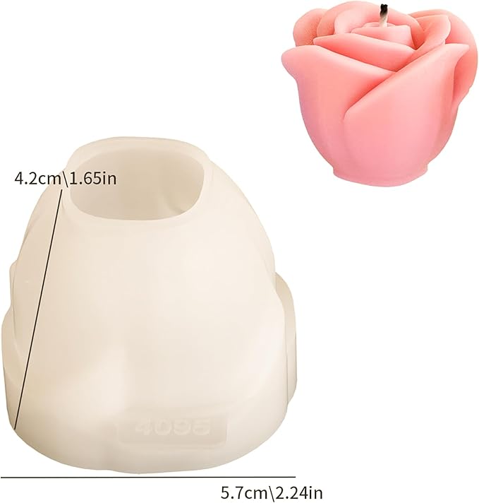 2 Pack Rose & Succulent Silicone Molds for Candle Making & Home Decor