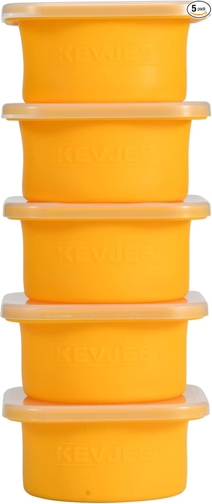 Stackable Silicone Artisan Pizza Dough Proofing Proving Containers with Lids-5pack-500ml portion (Yellow)