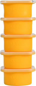 Stackable Silicone Artisan Pizza Dough Proofing Proving Containers with Lids-5pack-500ml portion (Yellow)