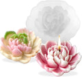 Love Heart Flower Candle Mold for Candle Making Cute 3D Molds for Candles Non-Stick Mould Chocolate Candies Dessert Flower Molds Silicone for Crafts Resin Soap Aroma Candles Mold Home Decoration