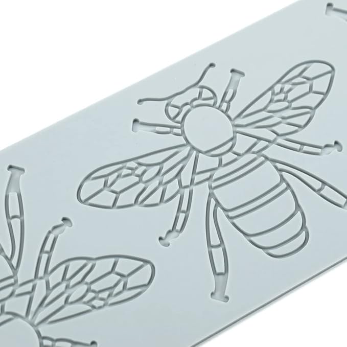 Silicone Molds 3D Hollow Leaf Chocolate Molds Honeycomb Bee Candy Mold Flower Pattern Fondant Mold Cake Topper Sugar Craft Decoration (G_Bee_12.8 * 3.8 * 0.12inch)