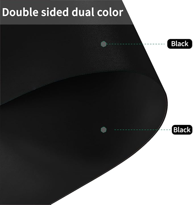 Dresser Top Protector - 12x62 Inch Waterproof Easy to Clean Can Conceal Flaws Protector The Table Top from Scratches Used for Coffee Table Dresser(Black+Black 12x62)