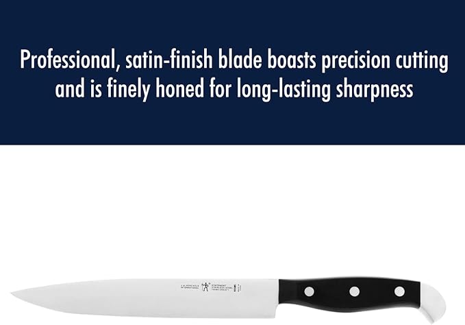 HENCKELS Statement Razor-Sharp 8-inch Slicing Knife, German Engineered Informed by 100+ Years of Mastery, Black/Stainless Steel