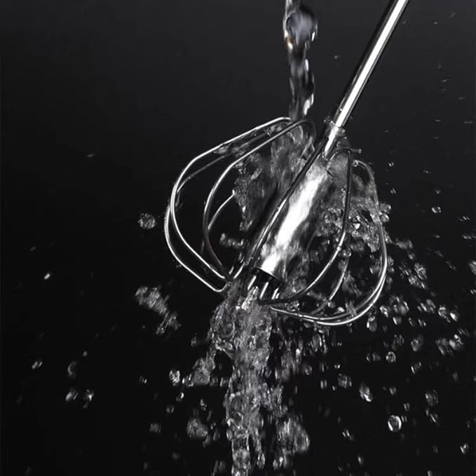 Stainless Steel Semi-Automatic Whisk, Hand Push Rotary Whisk Blender, Versatile Milk Frother for Blending, Whisking, Stirring (12 Inch)