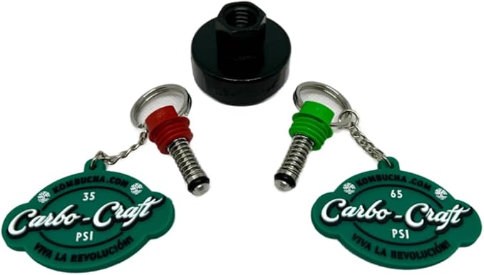 Kombucha.com Carbo-Caps: The Swingtop Slayer and Ultimate Carbonation System for Craft Beer & Kombucha Home Brewing. Viva La Revolución! (65 psi (High Carbonation), 1 Carbo-Cap + PRV)