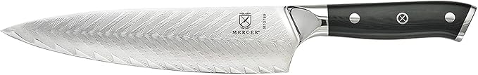 Mercer Culinary M13780 Premium Grade Super Steel, 8-Inch Chef's Knife w/Leaf Pattern Blade, G10 Handle