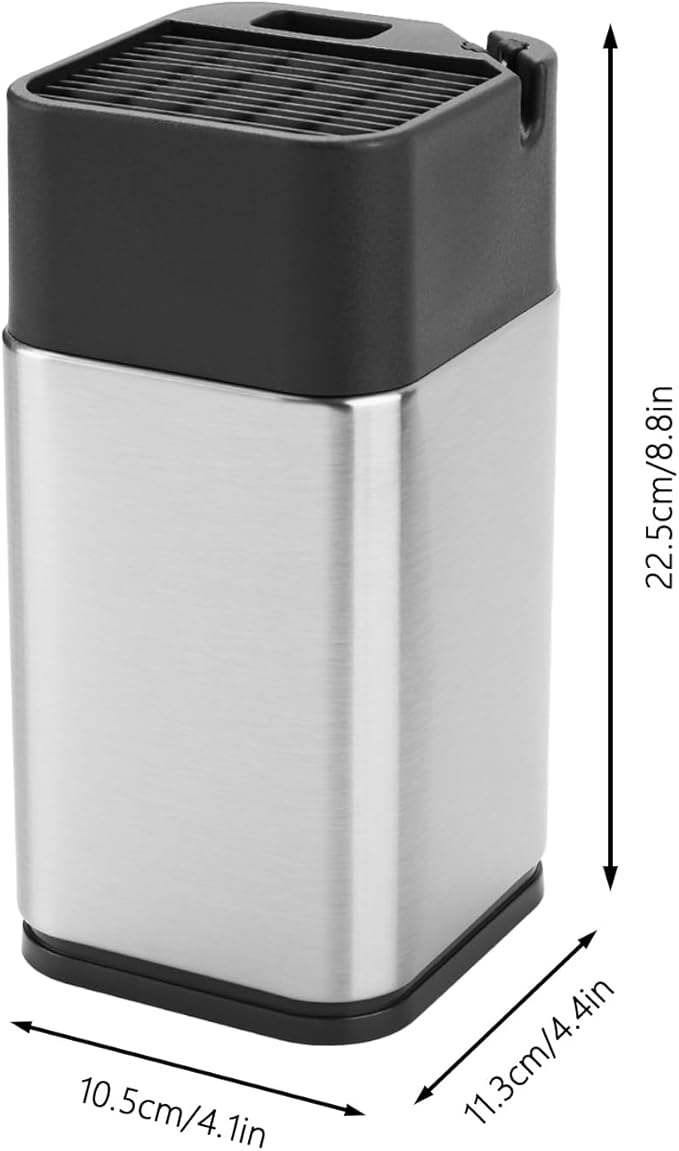Universal Knife Block, Stainless Steel Knife Holder without Knife Including Sharpening Edges and Scissor Sockets Multifunctional Knife Holder Knife Block Holder