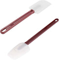 High Heat Resistant Silicone Scraper Spoon Commercial Spatula for Cooking, Rubber Spatula Set of 2, (13.5'')