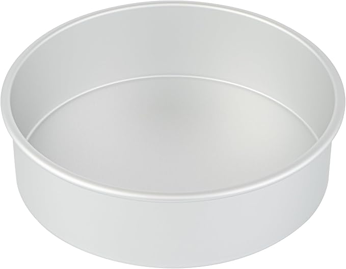 Restaurantware-Met Lux 10 x 3 Inch Straight-Sided Baking Tins, 12 Round Cake Pans - Oven-Ready, Freezable, Anodized Aluminum Round Baking Pans, Greaseproof, For Layer Birthday Cakes