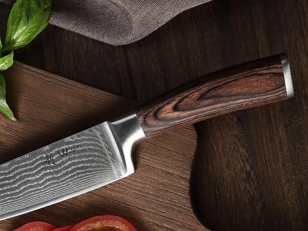 Wakoli EDIB 4-Piece Damascus Knife Set – Professional Kitchen Knives | Genuine Damascus Steel Blades with VG10 Core | Ergonomic Pakkawood Handles | Premium Chef Knife Gift Set