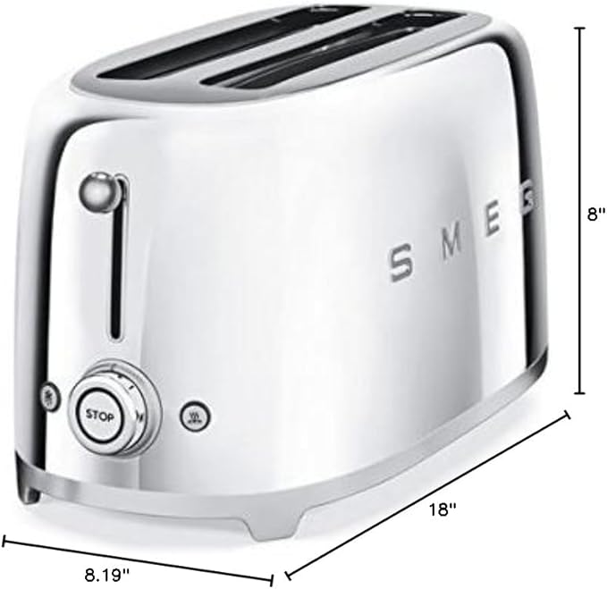 Smeg 50's Retro 4 - slice toaster (Stainless Steel)