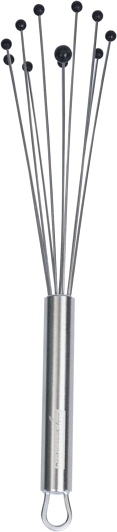 Restaurantware-German Standard 10.6 Inch Ball Whisks, 6 Kitchen Whisks With Silicone Balls - Ergonomic Handle, Dishwashable, Stainless Steel Manual Egg Beater, Durable, For Whisking, Stirring, Mixing