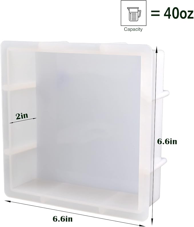 Square Silicone Molds for Resin Casting - Large, Deep Molds for Flowers & Insect Specimens - DIY Resin Art Gifts & Home Decoration (6.6'' x 2'')