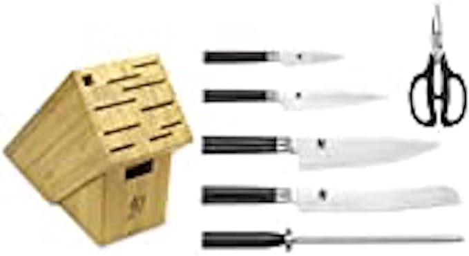 Shun Classic 7 Piece Block Set & Bamboo Block