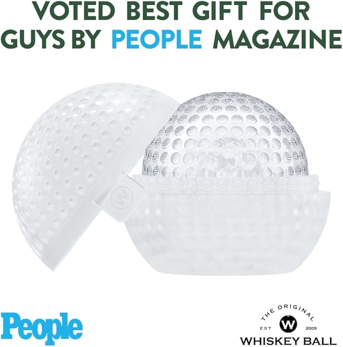 2 Pcs Silicone Golf Ball Ice Mold - 2.5” Ice Ball Maker Mold Ideal for Cocktails, Bourbon, Brandy - Perfect Ice Ball Mold Golf Gifts For Men