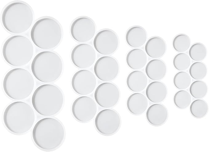 4Pcs 32-Cavity Resin Circle Molds Flat Round Keychain Silicone Mold Earrings Mold, Pendant Silicone Mold for Resin(2in, 1.75in, 1.5in, 1.25in)