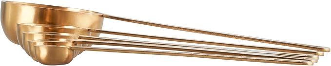 Le Creuset Measuring Spoons, Gold, Set of 5 (1/8,1/4,1/2,1Tsp,1Tb)
