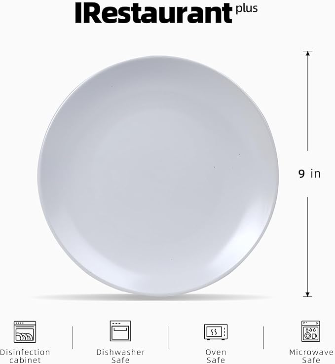 Stoneware Coupe Commercial Grade Dinnerware, Matte White, Plate 9", Case of 24