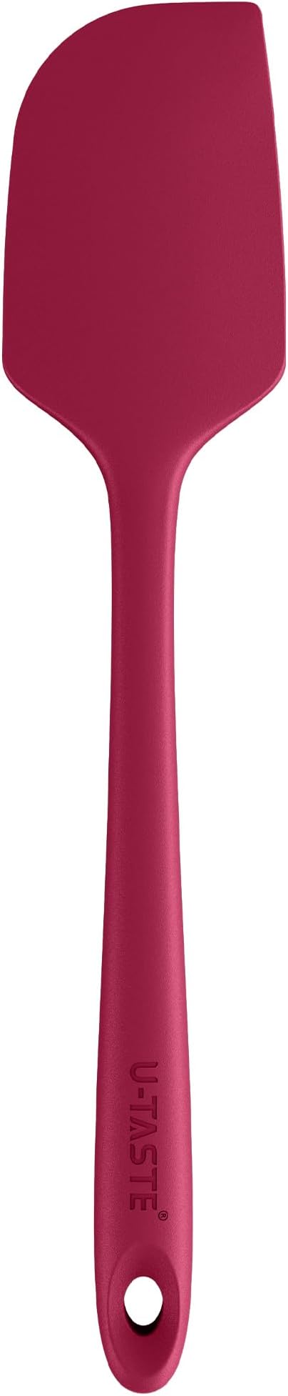 U-Taste 11.38" Silicone Baking Spatula: 480ºF Heat Resistant Food Grade Flexible Rubber Kitchen Bowl Scraper, Seamless Pastry Spreader for Mixing Stirring Scraping in Nonstick Cookware (Red)