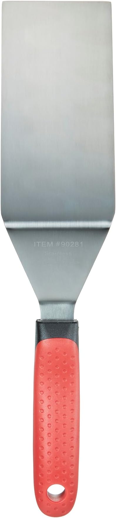 Chef Master 90281 High Heat Square Edge Turner Spatula, 6.3" x 2.9" Blade | Heat Resistant Handle | Slip Resistant Grip | Dishwasher Safe
