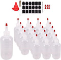 Belinlen 20 Pack 8-Ounce Plastic Squeeze Bottles with 20pcs Red Tip Caps and Measurement - Good for Crafts, Art, Glue, Multi Purpose Set of 20 with extra 6 Red Cap 36 Chalk Labels and 1 Pen