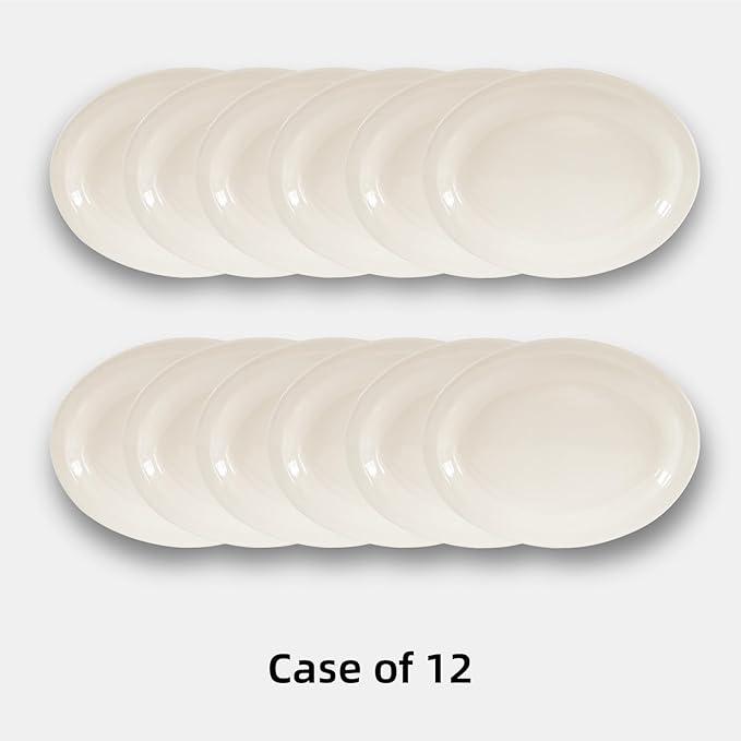 Stoneware Narrow Rim Commercial Grade Dinnerware (America White, Platter 13.5" x 10.5")